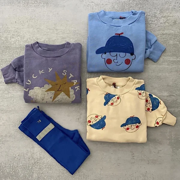 Ins New 2024 Kids Clothes Baby Boys Cartoon Sweaters Winter Clothes for Girls Kids Sweatshirts Long Sleeve O-neck Cute Sweater
